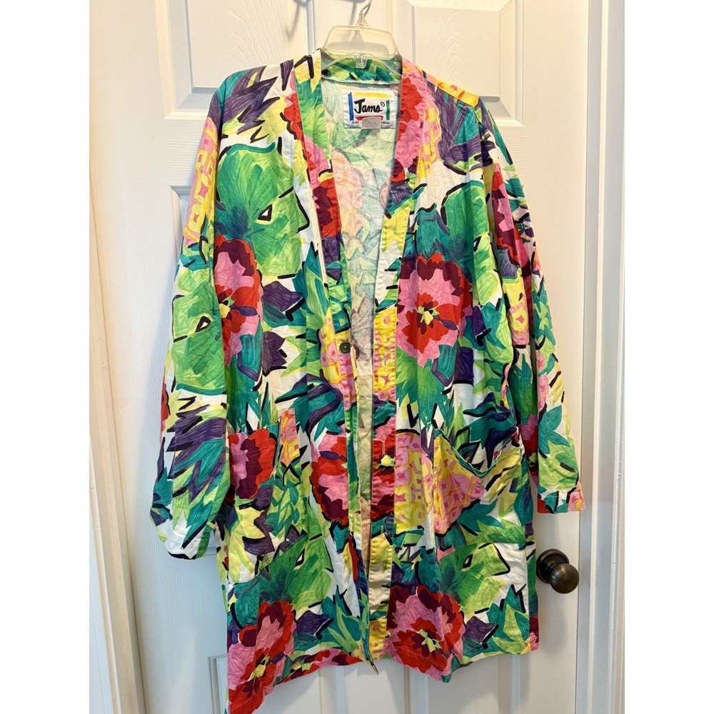 Rare VTG 80's OS Jams International Surf Line Long Jacket With Pockets Unisex